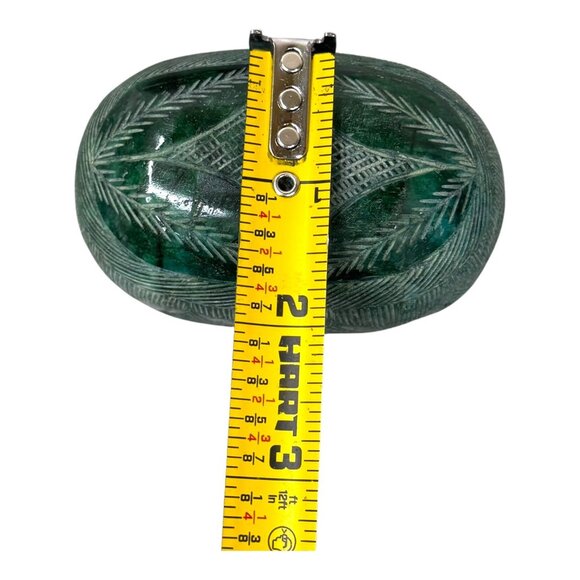 Hand-Carved Green Emerald Gemstone Intricate Leaf Pattern 1700+ Carats Large - Picture 10 of 11